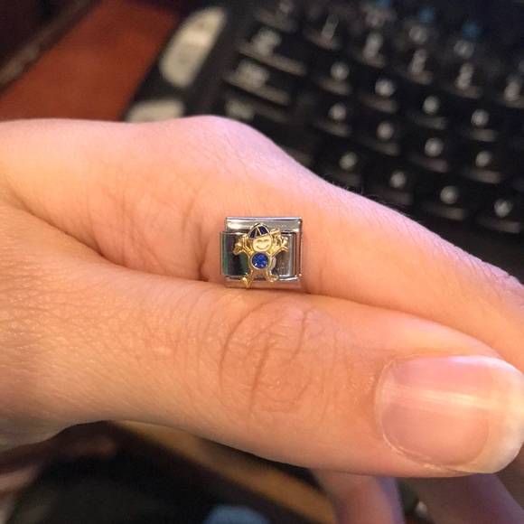 D’linQ Jewelry - Italian Charm Bracelet Boy Birthstone Charm Blue